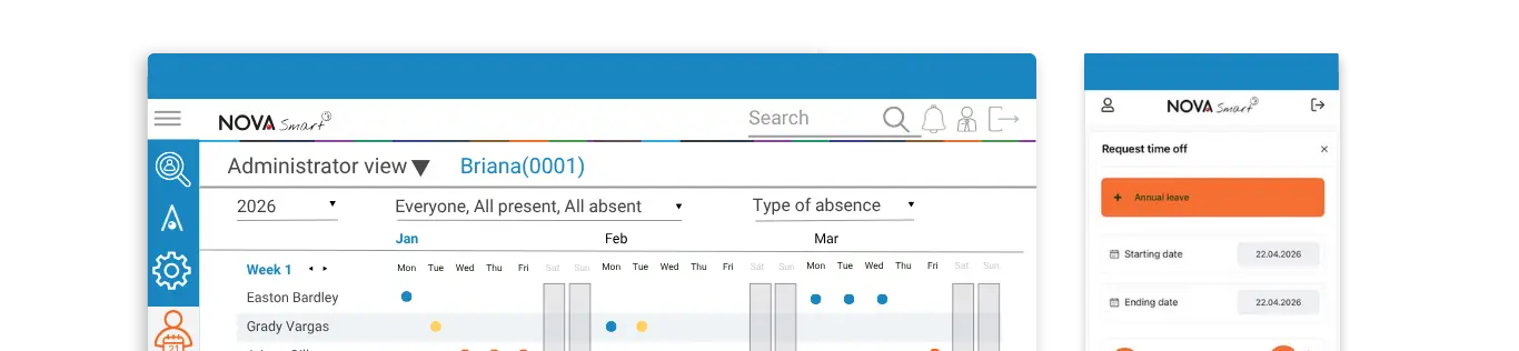 Gestion des absences Nova Smart NG