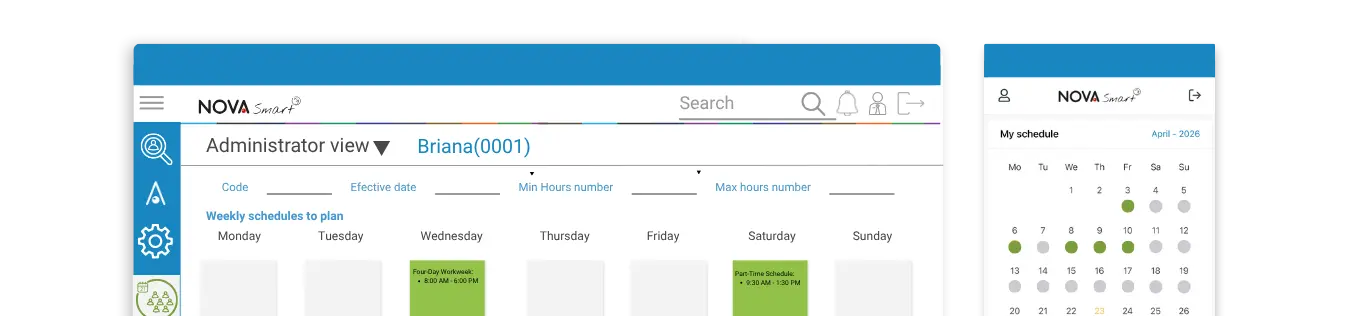 Planification des employés de Nova Smart NG